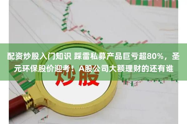 配资炒股入门知识 踩雷私募产品巨亏超80%，圣元环保股价迎考！A股公司大额理财的还有谁